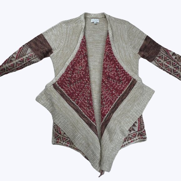 Lucky Brand Women's Open Cardigan Aztec Pattern Size Small Long Sleeve - Picture 9 of 10
